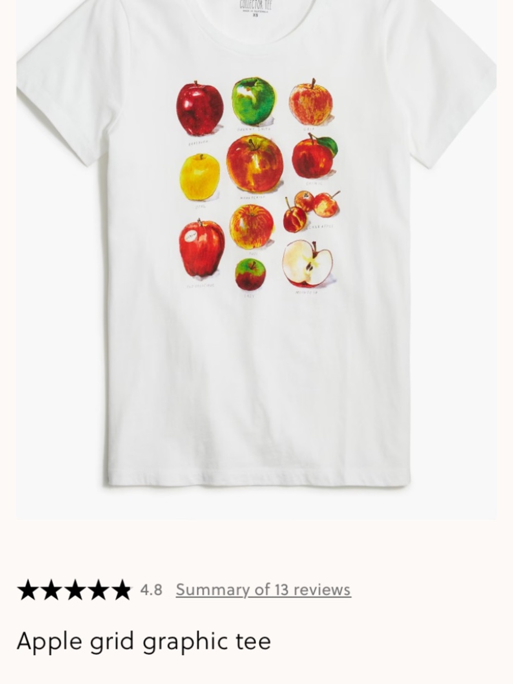 J Crew Factory Apple Grid Graphic tee